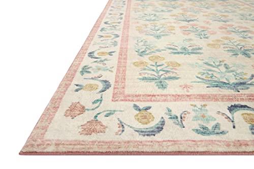 Loloi Rifle Paper Co. Eden Collection EDE-01 Mughal Rose Blush 3'-6" x 5'-6" Accent Rug feat. CloudPile™ by Loloi - Used condition - US$58.32