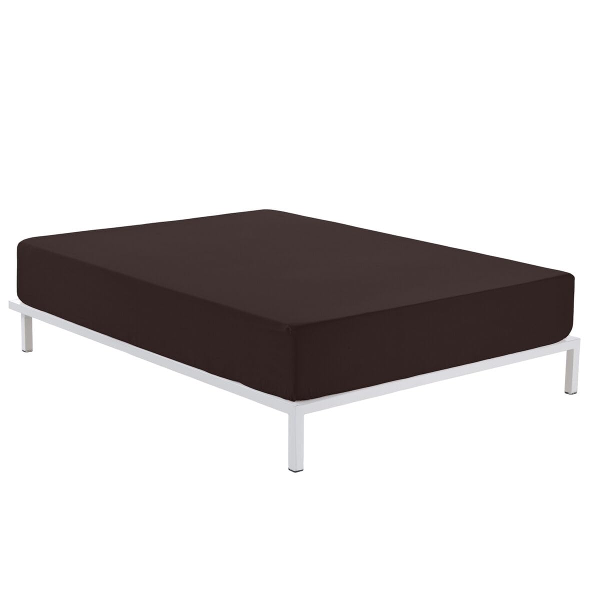 Alexandra House Living Fitted Sheet Chocolate Brown 90 x 200 cm