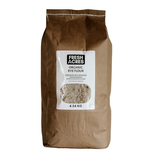 Organic Whole Grain Rye Flour Canadian Grown Bulk Dry 4.54 Kg (10 lb) Fresh Acres Not Sifted