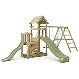 Wickey Spielturm Skyflyer 120 & 90 mit pastellgrüner Rutsche und pastellgrüner...