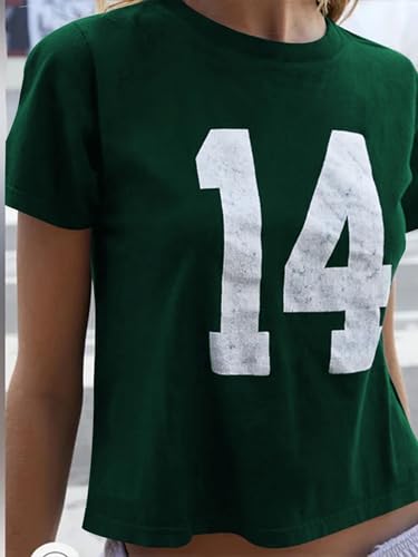 Image of SOLY HUX Girl's Number Graphic Tees Short Sleeve Y2k Tops Jersey Shirts | Crew Neck, Casual, Cute, Vintage, Summer
