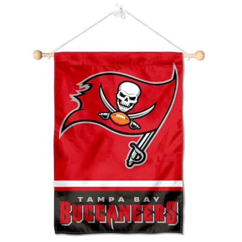 Tampa Bay Buccaneers Banner Window Wall Hanging Flag with Suction Cup