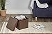 Fresh Home Elements FHE 12” Folding Storage Ottoman Cube, 12 x 12 x 12, Brown Vegan Faux Leather, Easy Transformation for Extra Storage, Seating, and Foot Rest, Family, Guests, Decluttering