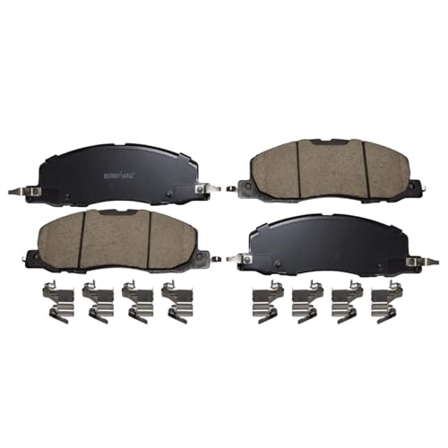 Image of Detroit Axle - Front Brake Pads for 2020-2025 Ford Explorer Lincoln Aviator | 2021 2022 2023 2024 Replacement Ceramic Brake Pads with Hardware