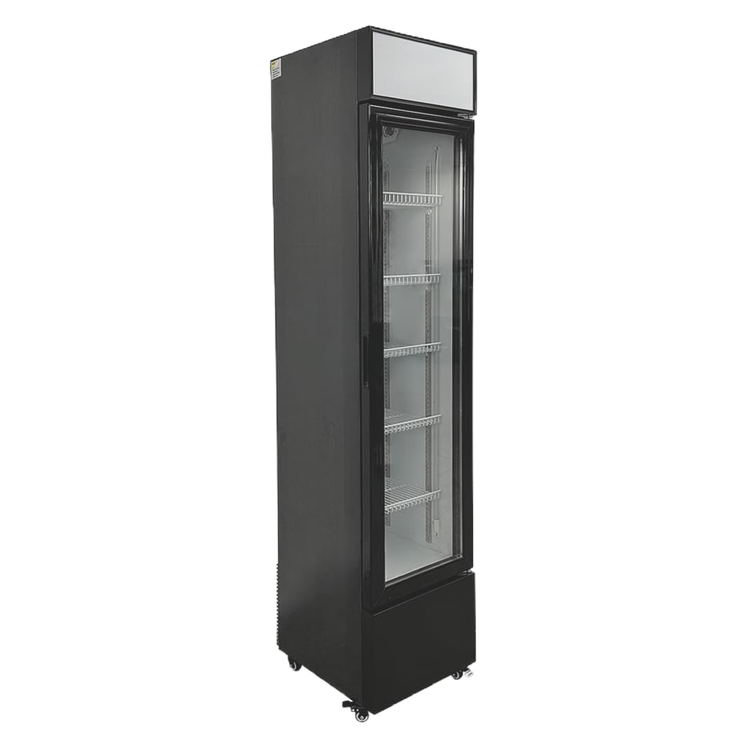 Elite Kitchen Supply Commercial Glass Door Display Refrigerator, 5.5 Cu Ft, 74.2 in Height, LED Lighting, 5 Wire Shelves, NSF ETL Certified GDC-8 | Fridge.com