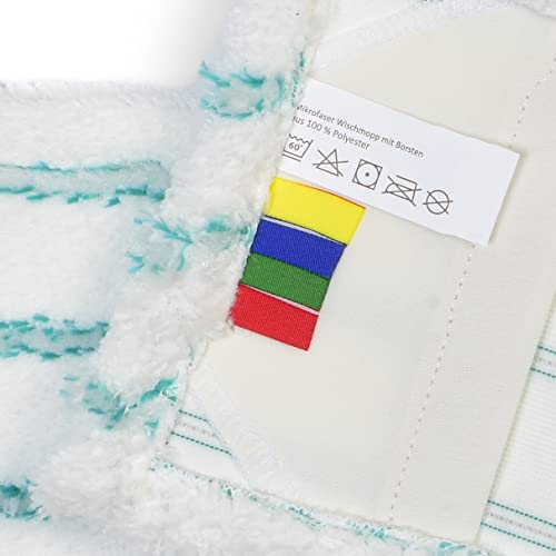 Hypafol rückenschonender Bodenwischer | Wischmopp-Komplettset | 90-180 cm Teleskopstiel aus Aluminium inkl. 40 cm Mikrofaser Bezug mit Borsten | Wischmopphalterung mit Fußklick-Drehgelenk – Bild 4