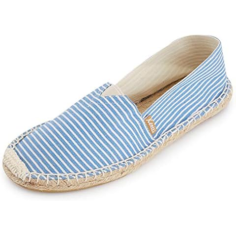 Kentti Men Classic Canvas Stripes Flat Espadrilles Blue 10 UK / 44 EU Cover