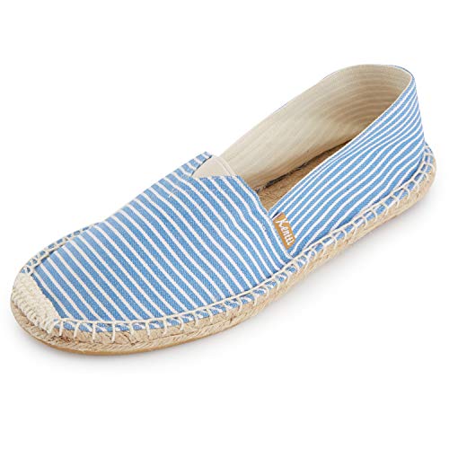 Women's Breathable Canvas Stripe Slip on Flat Espadrilles