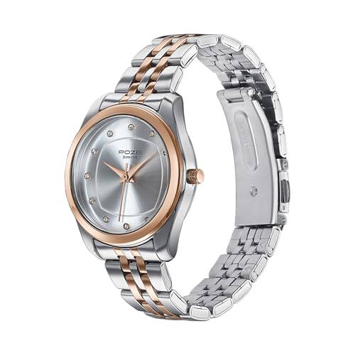 Image of Sonata Poze 7 Analog Silver Dial Rose Gold Sheet Metal Strap Watch for Women - SP80146KM01W