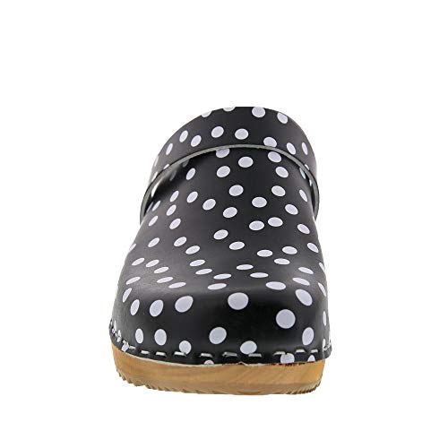 Image of Bjork Maja Wood Open Back Leather Clogs