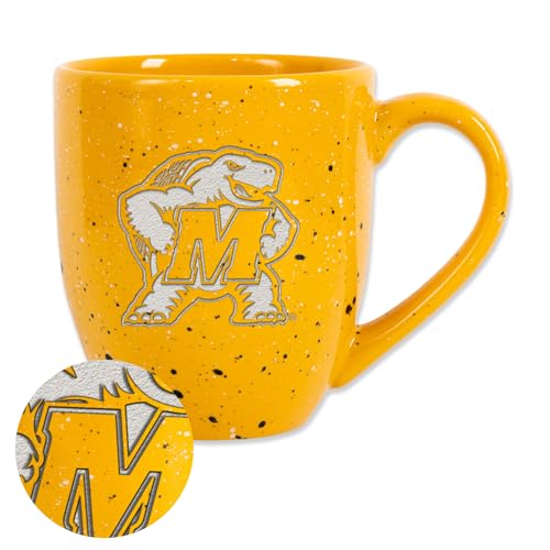 Rico Industries NCAA Maryland Terrapins Yellow 16 oz Team Color Laser Engraved Speckled Ceramic Coffee Mug