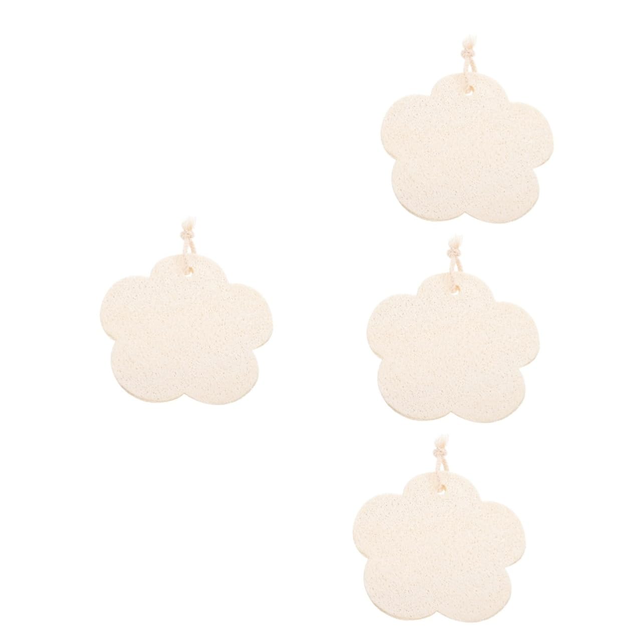 Healeved 4 Piezas Lufa De Algodón Con Forma De Flor Esponjas De Baño Depurador De Cuerpo De Ducha Depurador Corporal De Esponja De Baño Neto Esponja Vegetal Patrón
