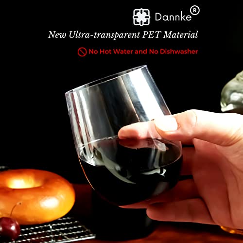 Dannke 48 Stemless Wine Glass Plastic,12Oz Clear Plastic Wine Glasses For Parties Disposable Party Cups, Disposable Wine Glasses, Plastic Wine Cups,Wine Glasses Plastic Disposable Plastic Wine Tumbler #TOP3