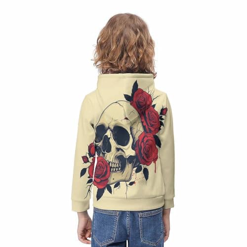 Sweat tête de mort enfant imprimé 3D sweat-shirt à capuche hiver - 4
