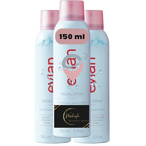 Face Mist Spray Hydrating Bundle - Cooling Spray for Face and Body Hot Weather Water Mist with Wishesla Thank You Card (3-Pack 150ml)