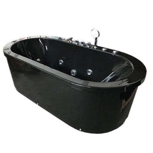 Łazienka Włochy Wolnostojąca wanna z hydromasażem 185x95 10 dyszy biały lub czarny I