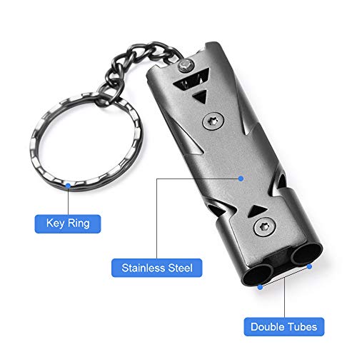 Apito de acampamento, Andoer Conjunto de mosquetão de 2 unidades para acampamento e apito de emergên