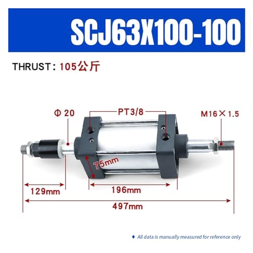 Cylindre pneumatique SCJ63 réglable pour stopper les vibrations machine