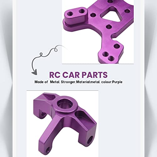 Yothfly Metal Swing Arm Steering Cup Shock Tower Upgrade Accessories Kit For 144001 1/14 124019 1/12 Rc Car Parts,Purple #TOP4