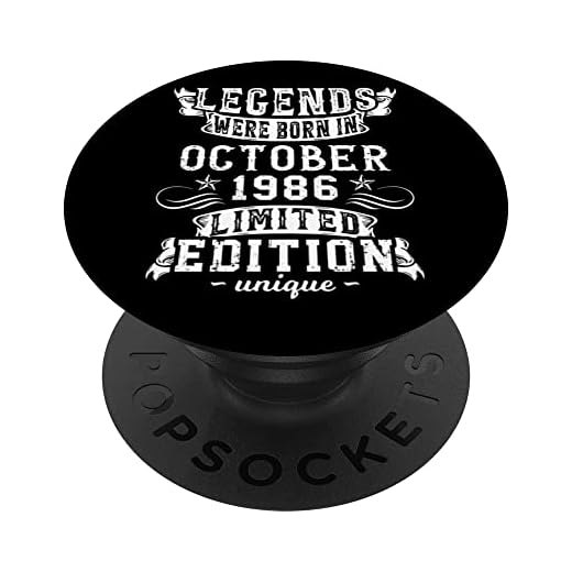 Cumpleaños Octubre 1986 Edición Limitada Regalo Used Vintage PopSockets PopGrip Intercambiable