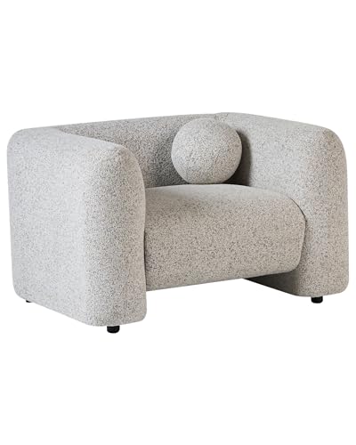 Beliani Sessel Stoff Hellbeige mit Dekokissen modern für Wohnzimmer Leiren