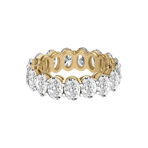 Oval Cut Eternity Lab Grown Diamond Band (D/E/F COLOR | VVS2/VS1 CLARITY) 10K 14K 18K White Diamond Engagement Band Lab Grown Diamond Wedding Anniversary Promise Band Christmas Gift For Women3