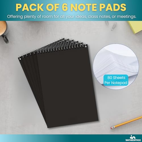 Bloc de notes ligné à spirales blanc avec 80 feuilles par bloc pour le bureau