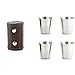 KIKKERLAND BA59 kieliszki ze skórzanym etui, stal nierdzewna, brązowe, 5-częściowy zestaw