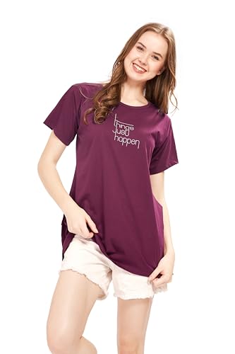 WEET Women's Cotton Long Printed T-Shirt 5433