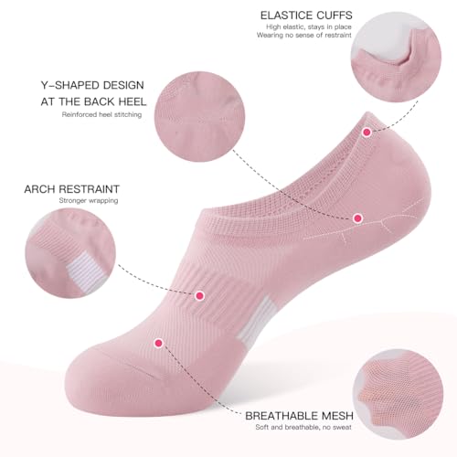 BUDERMMY Sneaker Socken Damen 35-38 39-42, Füßlinge Sneakersocken mit Rutschfest Silikon Laufsocken Kurze Unsichtbar (DE/NL/SE/PL, Numerisch, 39, 42, Regular, Regular, Mehrfarbig)