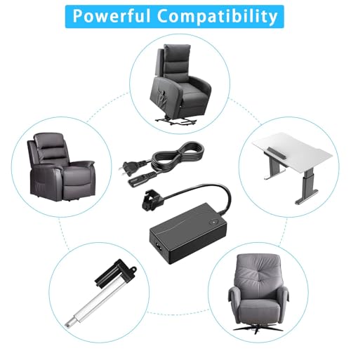 Image of STAIGO Electric Sofa Recliner Transformer Charger or Lift Chair Power adapter 29V 1.8A for Okin Limoss Pride Golden Lazboy Berkline Med-lift+ AC /DC Power Cable