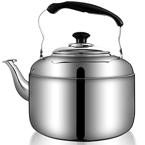 Tinse やかん 笛吹き ケットル ステンレス製 ケトル 広口 ガス火/IH熱源対応 絶縁ハンドル 均一加熱 耐久性 コーヒー お茶 水などに適用 キッチン調理器具 大容量 6L 7L 8L 9L 10L