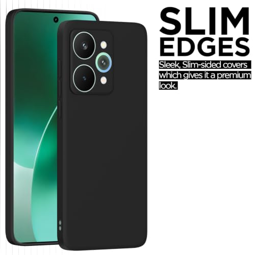 Image of Outlouders Back Cover for Realme 15 Pro 5G | Camera Protection | Durable Soft Matte Silicone Bumper Case (Black)