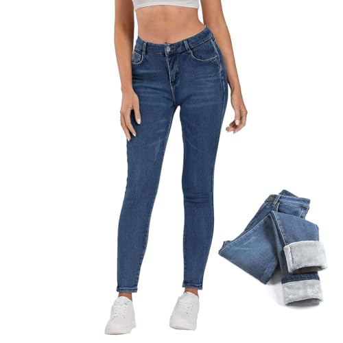 La Mejor Lista de Jeans Mezclilla que puedes comprar esta semana. 47 LANTRISA Jeans Ajustados para Mujer, Cintura Alta, Mezclilla Elástica con Forro de Felpa, Pantalón Térmico (MX/US, Numérica, 29, Regular, Regular, Azul)