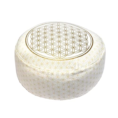 Coussin de méditation zafu Fleur de Vie en coton bio lavable - 2