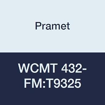 WCMT 432-FMT9325 Carbide Indexable Turning Insert, 0.031" Radius, Positive, Finishing/Semi Roughing, 1/2" I.C., 3/16" Thick, CVD, 80 Degree Trigon, Steel P25, Black Pack of 10