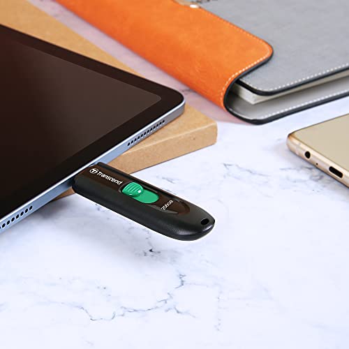 Image of Transcend JetFlash 790C 256GB USB 3.2 Gen 1 (USB 5Gbps) Flash Drive, USB Type-C Pen Drive, 5-Year Limited Warranty, Black (TS256GJF790C)