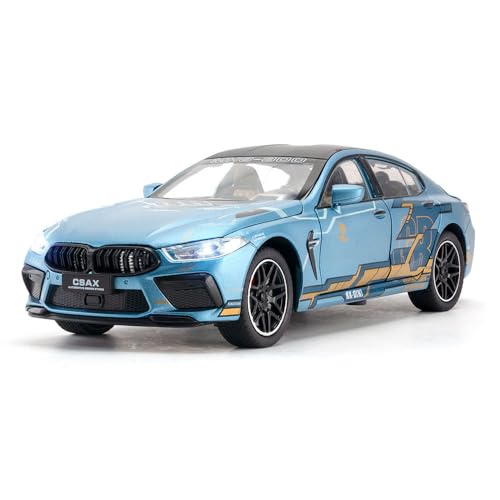 Image of 1:24 M8 Toy Car M8 Model Cars Die Cast Metal Car with Light Sound Pullback Openable Door Cars Toy