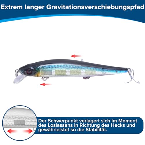 Realure 2/3 STK 110mm 14g Schwimmköder Meerforellen Köder mit 3 Haken – Bild 4