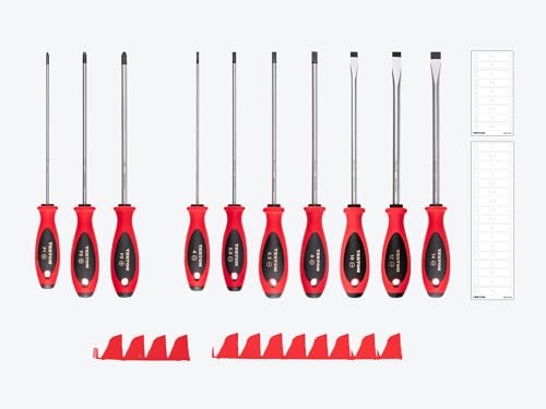 Image of TEKTON Phillips and Slotted Screwdriver Set, 10-Piece | DWZ90118 | 8 Inch Shanks, P1 - P3, 4 - 14 mm, Modular Organizers