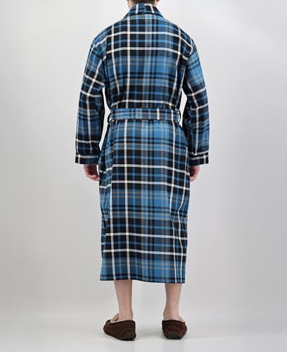 Image of Andrew Scott Mens 2 Pack Long Sleep -Sauna Robe / 100% Cotton Flannel Brush Warm Bathrobe