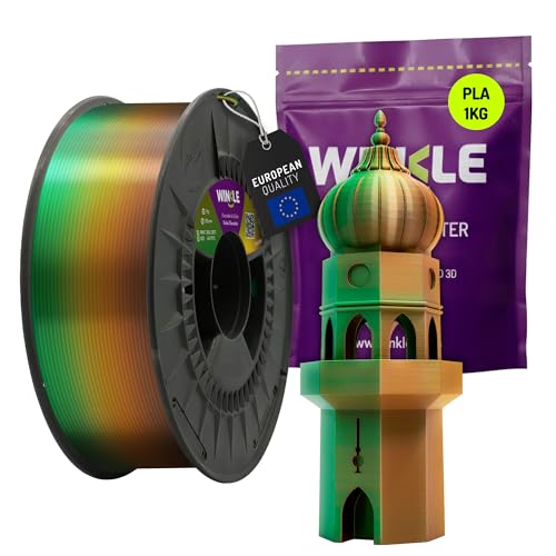 WINKLE Tricolor Silk PLA Filament 1.75mm Dubai Schokolade 1kg, 3D Drucker Filament Kompatibel mit FDM Druckern, 3D-Druckmaterialien, Maßgenauigkeit +/- 0.05mm, Leicht zu Bedrucken, Limitierte Auflage