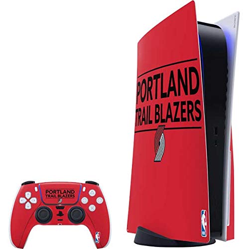 Skinit Decal Gaming Skin Compatible with PS5 Bundle - Officially Licensed NBA Portland Trail Blazers Standard - Red Design