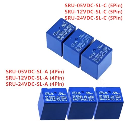 Relé SRU-24VDC-SL-C de 5 pines interruptor electromagnético T70 15A corriente continua 2