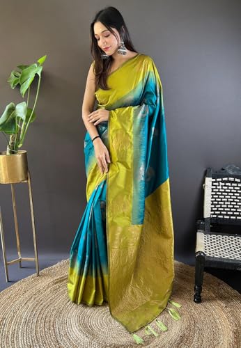 Image of SGF11- Women's Kanjivaram Woven Soft Silk Saree With Blouse Piece