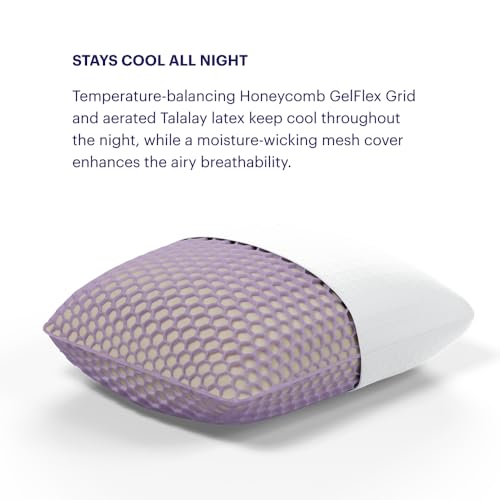 Image of Purple Harmony Anywhere Pillow - Travel /On-The-Go, Hex Grid & Talalay Latex Core - No Pressure Support, Stays Cool, Compact & Lightweight for Easy Travel