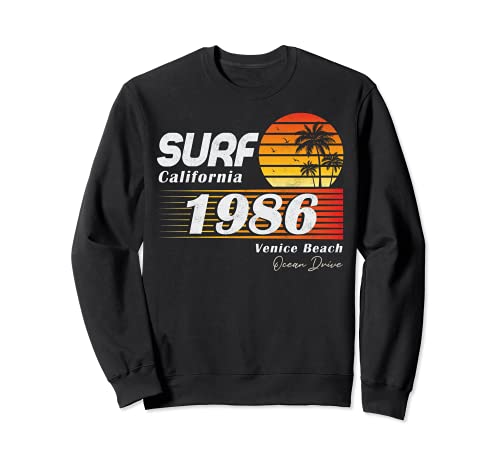 Vintage Retro Style Ocean surfing Venice Beach California Sudadera