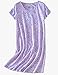 PNAEONG 3 Pack Women's Cotton Nightgown Sleepwear Short Sleeves Shirt Casual Print Sleepdress SY003-Paisley+Purple+Star-M