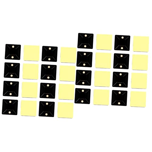 UPKOCH 200pcs Cable Tie Mounts adhesivos para organizar cables bajo escritorio y pared, instalación fácil, color negro miniatura 1