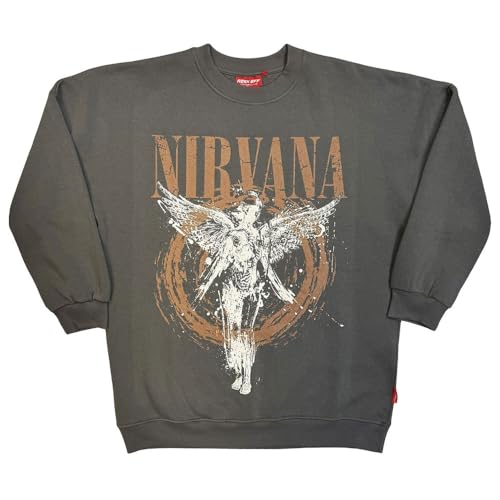 Nirvana Utero Angel Circle Ladies Rock Off Unplugged Sweatshirt Size S Grey
